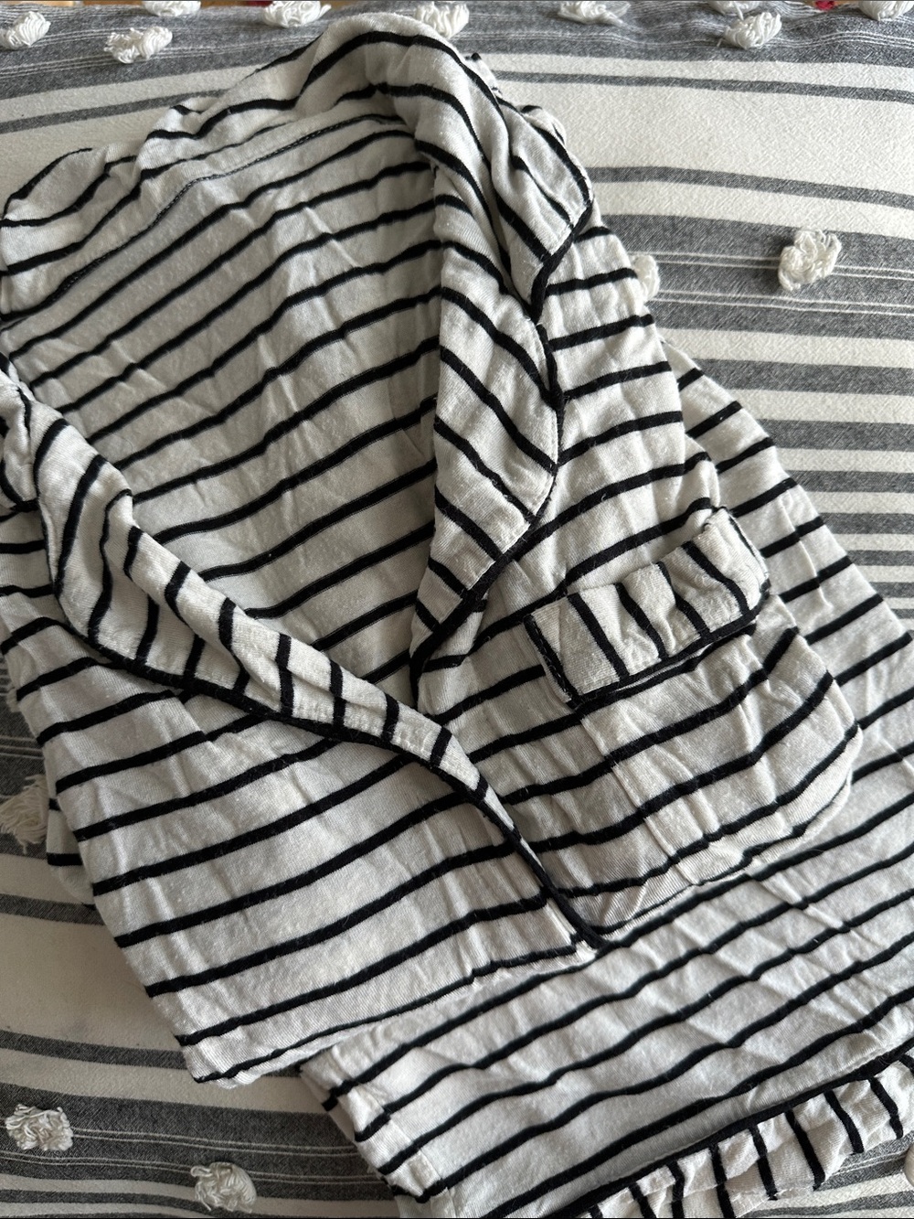 stars above Black & White Striped Pajama Set